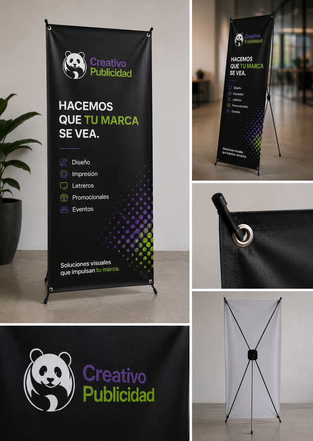 X-Banner utilizado en un evento