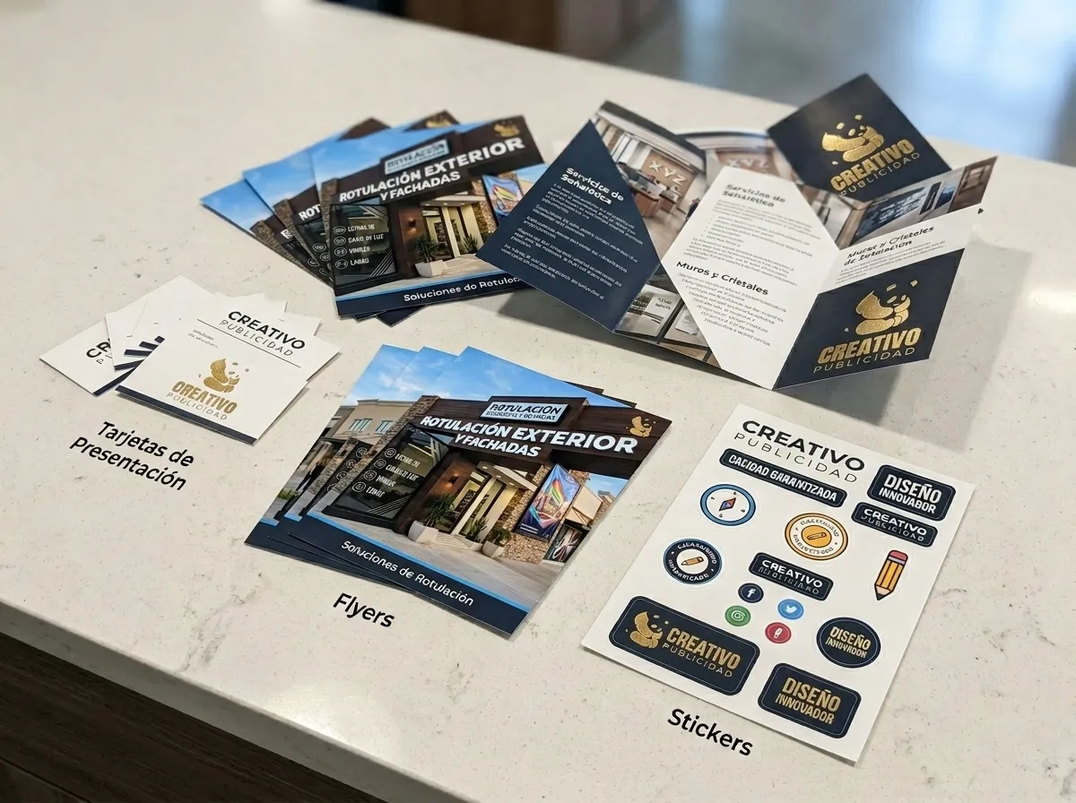 Materiales impresos producidos por Creativo Publicidad