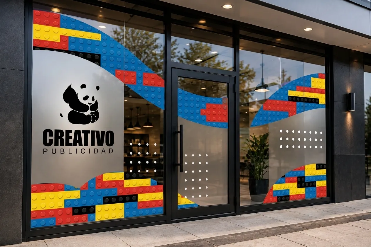 Rotulación de cristales en un establecimiento comercial