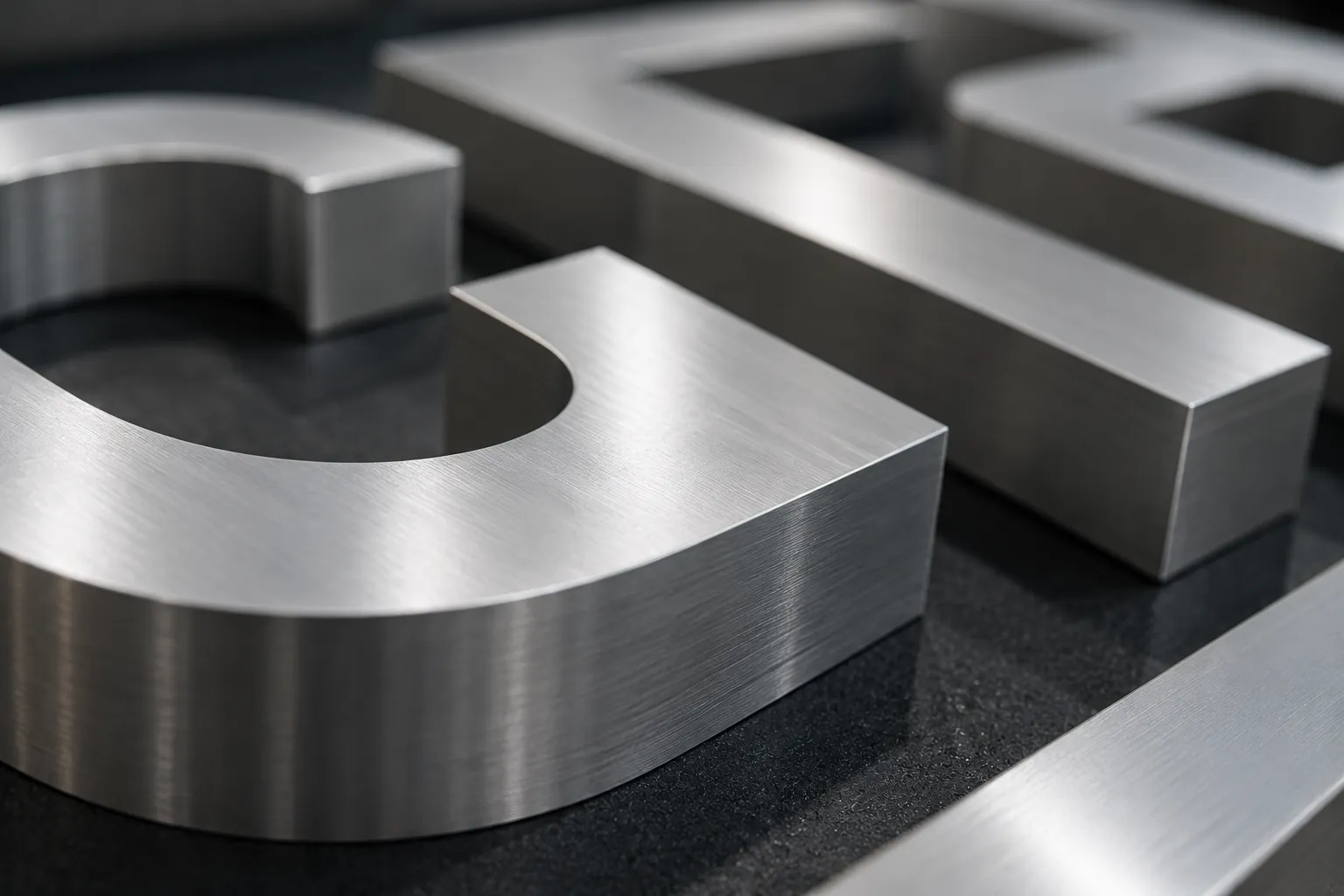 Detalle de aluminio utilizado en rotulación